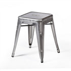 Nicer Furniture Tolix Style Backless Metal Industrial Stack 18" Stool - Gunmetal-Drain Hole in Seat. Non-Marring Glides. Lightweight Design