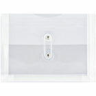 JAM Paper Plastic Envelopes with Button and String Tie Closure Index Booklet - 5.5" x 7.5" - Clear - 12 Pack -Colour: Clear
