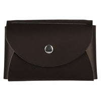 JAM Paper Leather Business Card Case, Round Flap, Dark Brown, 100 Pack (2233317454B)-Dark brown