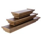 kieragrace Muskoka Fitz Wood Shelves - Set of Three - Walnut, 12", 18", 24"-Set: comes with a total of 3 different-sized wall shelves