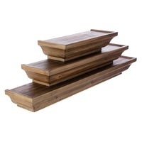 kieragrace Muskoka Fitz Wood Shelves - Set of Three - Walnut, 12", 18", 24"-Set: comes with a total of 3 different-sized wall shelves