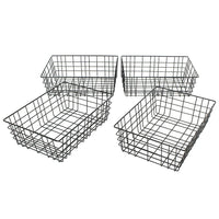 Cathay Importers Wire Rectangle Basket, Black, 4 Pack (EC-10-2324)-Strong and durable wire construction