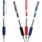 Baseline Side Click Ballpoint Pens with Comfort Grip - Assorted - 50 Pack-Blue, Black And Red Ink