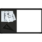 Quartet HD Widescreen Combination Board, Bulletin and Magnetic Dry-Erase, Black Frame, 30" x 18"-Features a grey foam bulletin surface plus a magnetic dry-erase area
