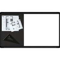 Quartet HD Widescreen Combination Board, Bulletin and Magnetic Dry-Erase, Black Frame, 30" x 18"-Features a grey foam bulletin surface plus a magnetic dry-erase area