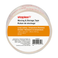 Staples Heavy-Duty Premium Packaging Tape, 48mm x 50m x 2.6mm, Clear-Extra strong tape provides a durable hold, making it ideal for sealing heavy boxes or cartons for shipping and storage
