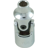 Gray Tools 9/16" X 1/4" Drive 12 Point, Standard Length, Universal Joint Socket, Chrome Finish-Size: 9/16"
