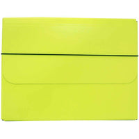JAM Paper Thick Portfolio Carrying Case with Elastic Band Closure, 10 x 13.25, Lime Green, 2 Pack (154528515g)-Size: 10" x 13.25" x 1.25"