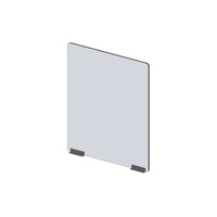 Mark Maker Modular Sneeze Guard Front - 23.5" W x 31.5" H panel 1/4" Clear Acrylic -2 4" aluminum bottom rails - no pass through-Attach modular panel sides to extend the length of your divider using Plastic Living Hinges (Flex Hinges).