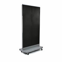 Azar Displays Pegboard Floor Stand, 32" x 60", Black (700732-BLK)-Made from pegboard