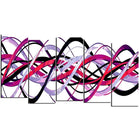 Designart Pink and Purple Helix 5-Panel Modern Canvas Art Print, (PT3044-1084)-Print