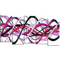 Designart Pink and Purple Helix 5-Panel Modern Canvas Art Print, (PT3044-1084)-Print