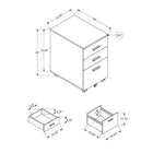 Monarch Specialties 7780 3-Drawer Filing Cabinet - White -Assembly required: Illustrated instructions and all hardware are provided for convenience (additional tools may be needed)