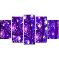 Designart Enchanted Purple Stars Contemporary Canvas Art, (PT3050-373)-Print