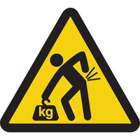 ISO Safety Labels, Warning, Lifting Hazard, SAX383-Material - Adhesive Vinyl