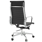 Nicer Furniture Group Style High Back Executive Chair - Black-Polished Aluminum Frame. Coat Rack on Back