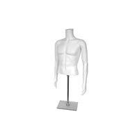 Eddie's Headless Male Torso Body Form - 21" W x 24" H x 9" D - White-Polyethylene