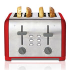 Kenmore 4-Slice Toaster with Dual Controls - Red-Extra-wide slots with self-adjusting bread guides