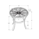 Monarch Specialties 2140 Accent Table - 22"Dia/Black With Tempered Glass-Ample surface area with attractive wheel spoke design to showcase your favourite pieces
