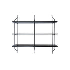 Can-Bramar Modernatta 3 Tier Wall Mounted Bookcase - Matte Black-Matte powder coated metal frame and 20 mm easy care melamine veneer shelves