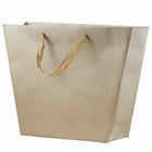 JAM Paper Matte Trapezoid Metallic Gift Bags with Rope Handles - 9" x 4" x 10" - Taupe - 100 Pack-Quantity: 100 per pack