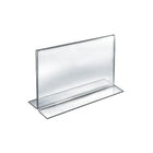 Azar Displays 8.5" x 11" Horizontal Double Sided Stand Up Acrylic Sign Holder, Clear, 10 Pack (152715)-Stand up sign holder is perfect for tabletop displays, restaurant table displays, and hotel concierge desks