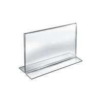 Azar Displays 8.5" x 11" Horizontal Double Sided Stand Up Acrylic Sign Holder, Clear, 10 Pack (152715)-Stand up sign holder is perfect for tabletop displays, restaurant table displays, and hotel concierge desks