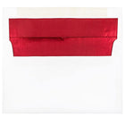 JAM Paper A10 Foil Lined Envelopes, 6 x 9.5, White with Red Lining, 50 Pack (900905662I)-White with red foil lined envelope