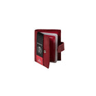 CHAMPS Leather RFID Double Card/ID Holder with Tab Closure, Red-20 Center Pylar Windows
