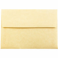 JAM Paper 4bar A1 Envelopes, 3.63 x 5 1/8, Parchment Antique Gold Yellow Recycled, 1000 Pack (90090522B)-Antique gold