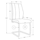 Monarch Specialties 1076 Dining Chair - Black Leather-Look/Chrome - 2 Pack-Dimensions: 38"H X 17"W X 20"D