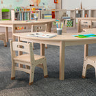 Flash Furniture Bright Beginnings Commercial Grade Wooden Half Circle Preschool Classroom Activity Table (MKME088014)-Assembles in 20 Minutes or Less