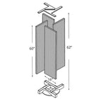 Azar Displays 16"W x 60"H 4-Sided Pinwheel Pegboard Display with Revolving Base. Translucent Blue (700420-BLU)-Overall dimensions are 28-1/2" W x 62" H