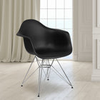 Flash Furniture Alonza Series Black Plastic Chair with Chrome Base-Adjustable Floor Glides