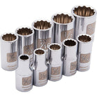 Dynamic Tools 1/4" Drive 10 Piece 12 Point, Standard SAE Socket Set, 3/16" - 9/16"-Contains: 3/16", 7/32", 1/4", 9/32", 5/16", 11/32", 3/8", 7/16", 1/2", 9/16"