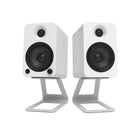 Kanto SE4W Elevated Desktop Speaker Stands for Midsize Speakers - White-Speaker resting surface measures 3.9" W x 6.3" D (10 x 15.9 cm)