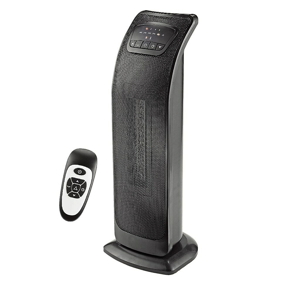 Ecohouzng 23 Oscillating Tower Ceramic Heater, 23.1 x 8.5 x 8.5,  Blacku0026Gray | staples.ca