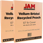 JAM Paper Vellum Bristol Cardstock, 8.5 x 11, 67lb Peach, 2 packs of 50 (169830g)-Peach