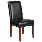 Flash Furniture HERCULES Hampton Hill Series Black Leather Parsons Chair with Silver Accent Nail Trim-Black LeatherSoft Upholstery