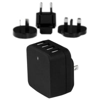 StarTech 4-Port International Travel USB Wall Charger, 34W/6.8A, Black (USB4PACBK)-Charge your devices at home or overseas with the included universal power adapter