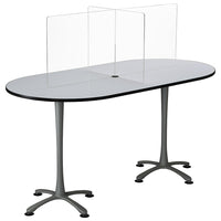 Safco Multi-Workstation Tabletop Sneeze Guard - 59"W x 23.5"H x 29.5"D - Clear-Helps reduce exposure to droplets and moisture produced by sneezing, coughing and talking