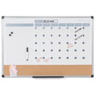 MasterVision 3-in-1 Dry-Erase Calendar Planner Board - Silver Frame - 24" H x 36" W-7