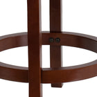 Flash Furniture 24" High Backless Light Cherry Wood Counter Height Stool with Black Leather Soft Swivel Seat-Black LeatherSoft Upholstery