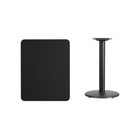 Flash Furniture 24'' x 30'' Rectangular Laminate Table Top, Black with 18'' Round Table-Height Base (XUBK2430TR18)-Hospitality Table