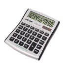 Victor 10-Digit Desktop Calculator - Silver/Black-Operates on solar power with battery backup