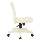 OSPHF Deluxe Armless Bankers Chair, Antique White-Deluxe bankers chair with wood seat