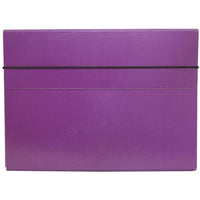 JAM Paper Thin Portfolio Carrying Case with Elastic Closure, 9.25 x 12.5, Purple, 2 Pack (154528545g)-Size: 9.25" x 12" x .5"