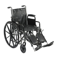Drive Medical Silver Sport 2 Wheelchair, Desk Arms, Legrest, 16" Seat-Black, Steel