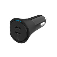 Scosche Dual-Port USB-C Car Charger-40W USB-C PD charges phones 4X as fast as a standard 5W charger