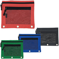 Merangue 3 Ring Binder Pouch, Exterior Mesh Pocket - 12 Pack-2 Large pockets.